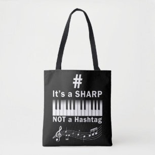 Tote Bag Clavier de musicien de piano de Sharp not Hashtag