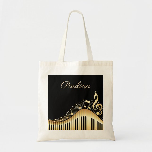 Tote Bag Clavier de musique monogramme (Devant)
