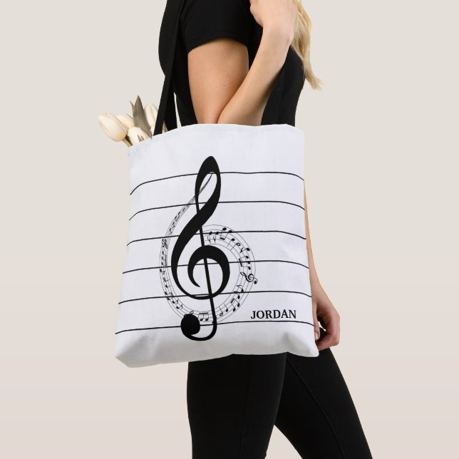 Tote Bag Clé Et Notes (De près)