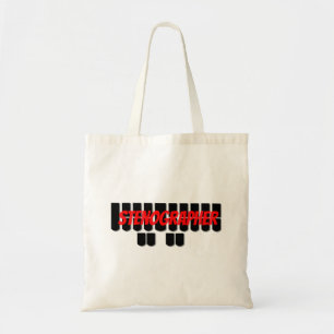 Tote Bag Clés rouges et noires de machine de Steno de