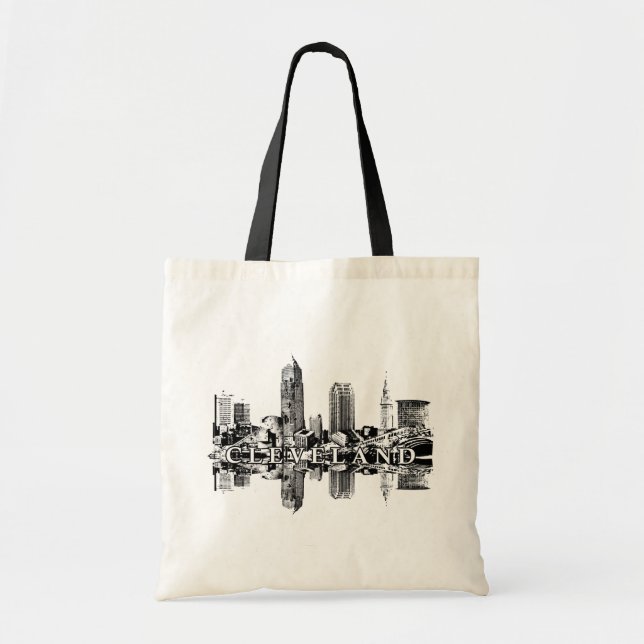 Tote Bag Cleveland, Ohio skyline (Devant)