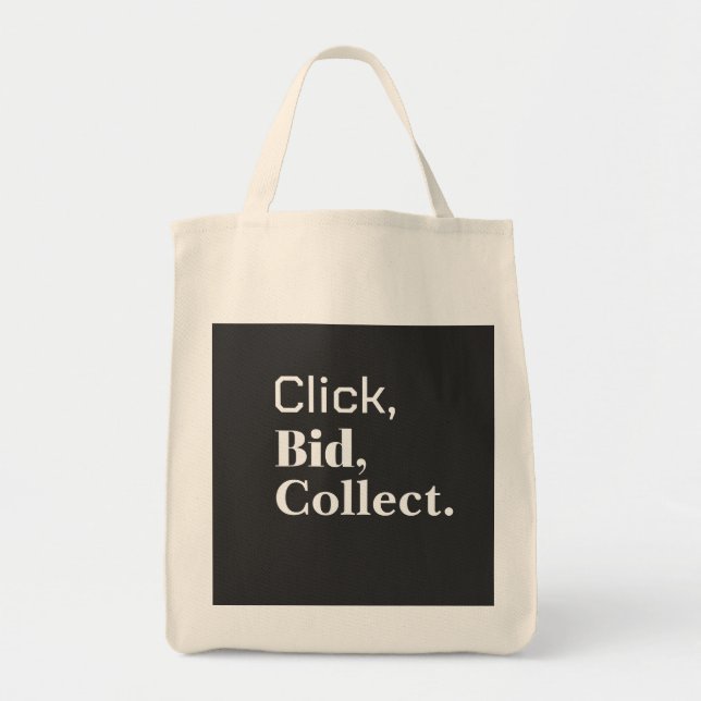 Tote Bag Click, Bid, Collect. Book  #ClickBidCollect (Devant)
