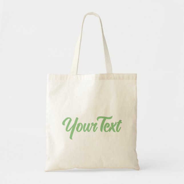Tote Bag Client Moderne Elegant Sage Green Script Texte (Devant)