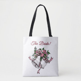 Tote Bag Cloches de mariage roses la mariée