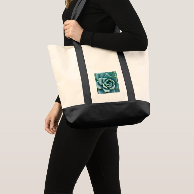 Tote Bag Closeup Succulent (Devant (produit))