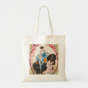 Tote Bag Clown Distribuant Des Fleurs À Une Femme À Cheval