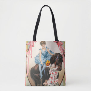 Tote Bag Clown Distribuant Des Fleurs À Une Femme À Cheval