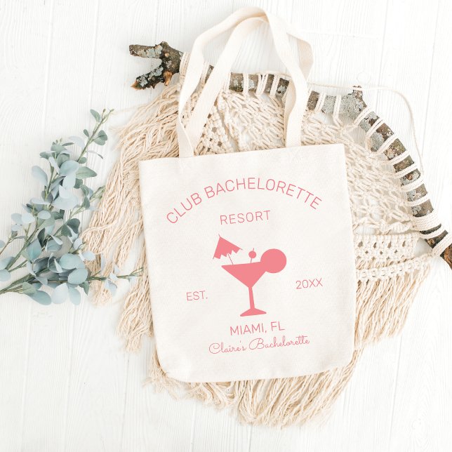 Tote Bag Club Bachelorette Martini Beach Mariage Bienvenue (Créateur téléchargé)