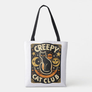 Tote Bag Club Chat Crépusculaire – Création Rétro de Chat N