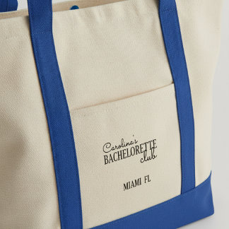 Tote Bag Club de Bachelorette Personnalisé Ville & Demoisel
