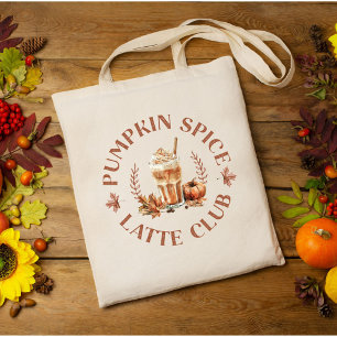 Tote Bag Club de Latte au Épices de Citrouille Automne