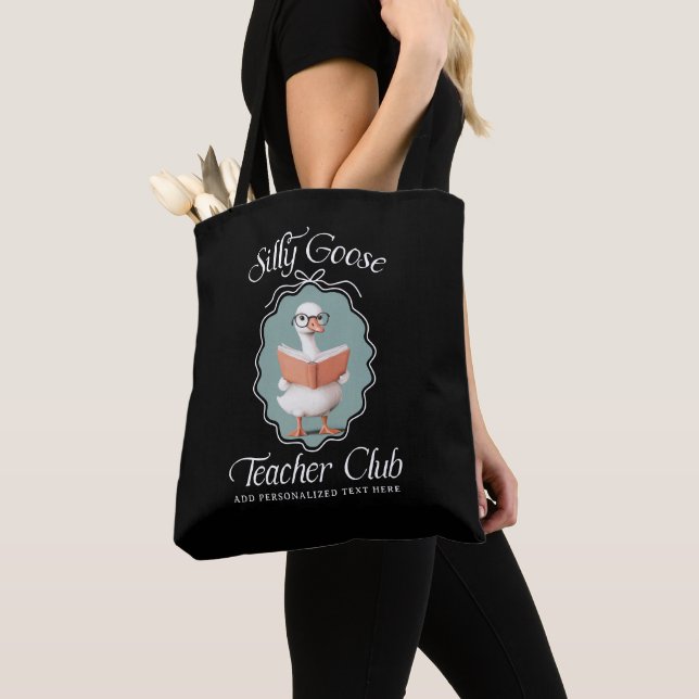 Tote Bag Club d'enseignant d'oie fine sur mesure (De près)