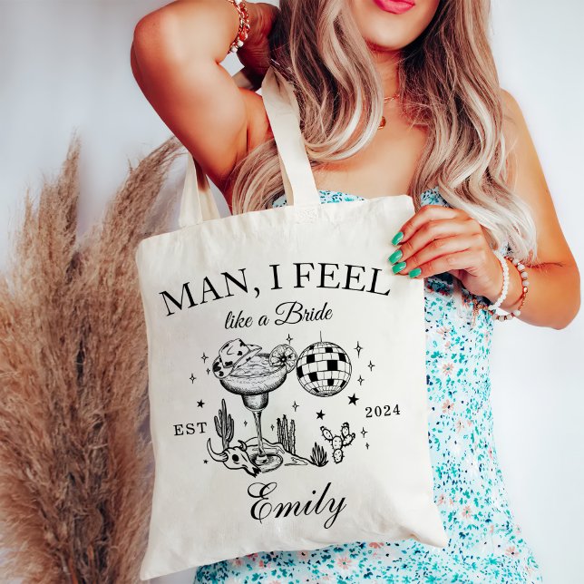 Tote Bag Club Social de Fête de Bachelorette Cowgirl Person (Créateur téléchargé)