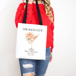 Tote Bag Club Social Personnalisé Blush Cocktail Bacheloret
