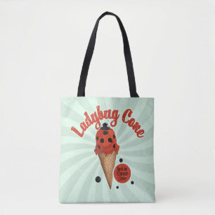 Tote Bag Coccinelle fantaisiste Art de glace rétro