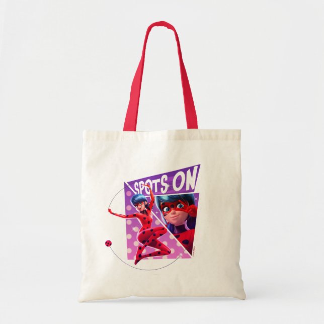 Tote Bag Coccinelle | Spots Sur Graphique Violet (Devant)