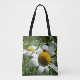 Tote Bag Coccinelle sur marguerite dans la nature.