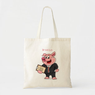 Tote Bag Cochon amusant en costume d'affaires dessin animé