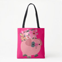 Cochon de caricature mignonne portant des porcelet