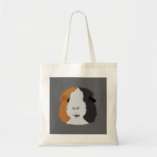 Tote Bag Cochon de Guinée orange et noire (Devant)