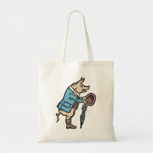 Tote Bag Cochon portant une veste Antique formelle
