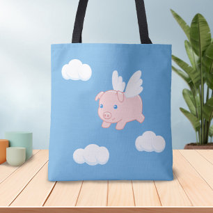 Tote Bag Cochon volant - Cochon mignon avec ailes