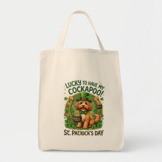 Tote Bag Cockapoo St Patrick's Day Lucky Dog Pot of Gold