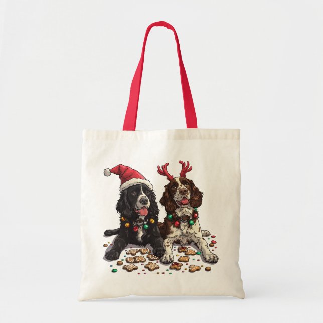 Tote Bag Cocker de Noël Chiens espagnols (Devant)
