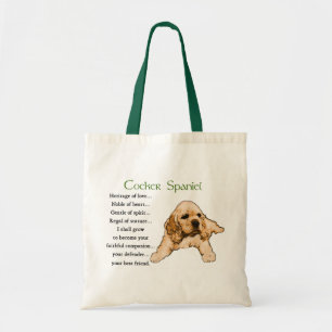 Tote Bag Cocker Spaniel Art Cadeaux