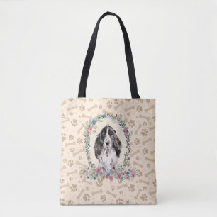 Tote Bag Cocker Spaniel Chien Empreinte de patte & Chien Bo