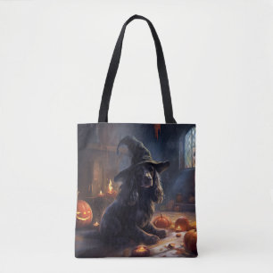 Tote Bag Cocker Spaniel Citrouilles Halloween Épouvantable
