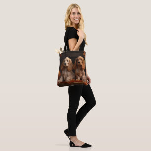 Tote Bag Cocker Spaniel Puppy Automne Citrouille de plaisir