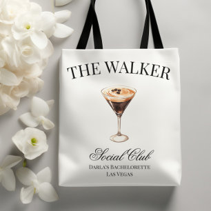 Tote Bag Cocktail Social Club Martini Espresso Enterrement 