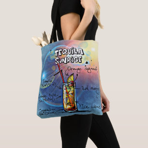 Tote Bag Cocktail Tequila Sunrise (#7 /12 Ensemble de recet