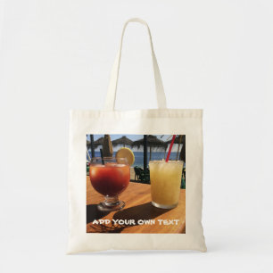 Tote Bag Cocktails au bord de la mer Texte personnalisé