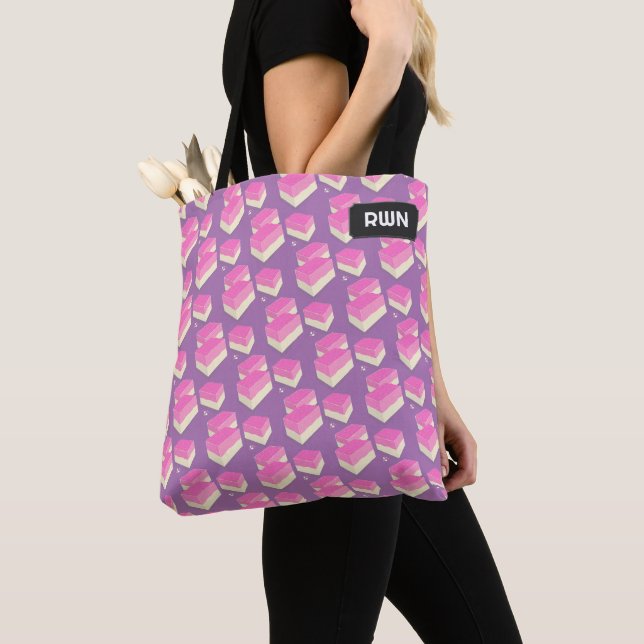 Tote Bag Coconut Ice Sweet British Candy thème, propre text (De près)