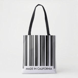 Tote Bag Code barres noir et blanc barre unique créatif
