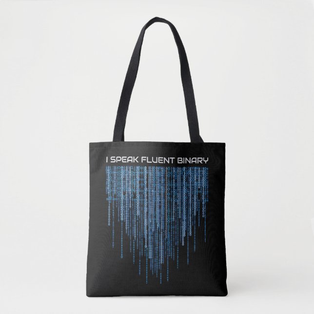 Tote Bag Code binaire bleu (Devant)