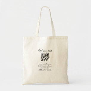 Tote Bag code QR personnalisé simple ajouter votre nom text