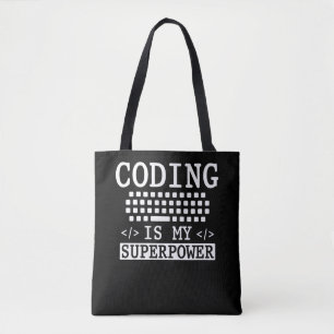 Tote Bag Coder informatique programmeur amusant
