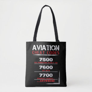 Tote Bag Codes de triche de l'aviation - Tshirt drôle pour 