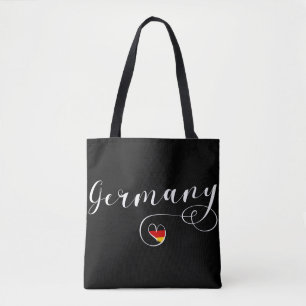 Tote Bag Coeur Allemagne Épicerie sac, drapeau allemand