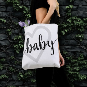 Tote Bag Coeur bébé Script classique noir
