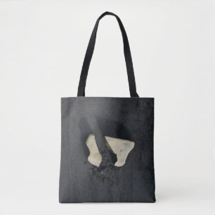 Tote Bag Coeur blanc en forme de surface noire