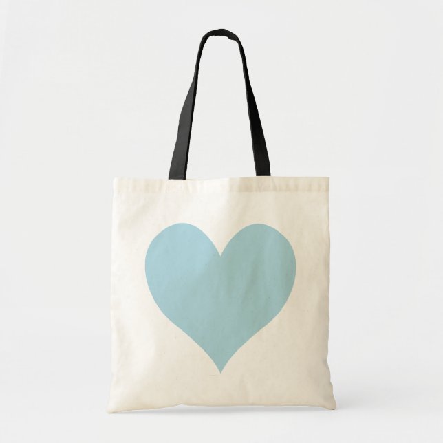 Tote Bag Coeur bleu clair mignon (Devant)