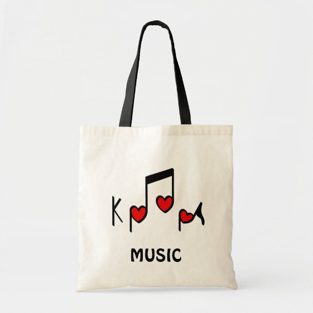 Tote Bag Coeur coréen musique pop! KPOP ! (Devant)