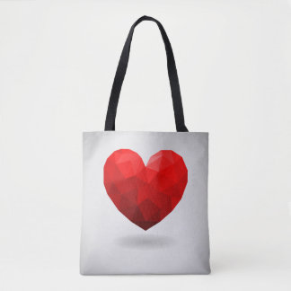 Tote Bag Coeur d'amour bas poly valentine