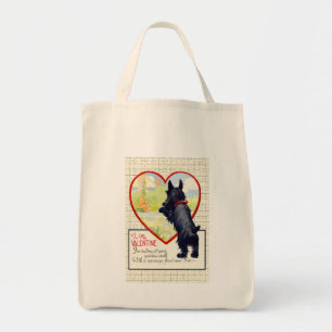 Tote Bag Cœur de chien Scottie Saint-Valentin Scottish Terr