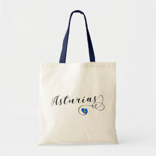 Tote Bag Coeur de drapeau des Asturies, Asturies, Espagne