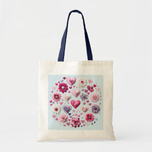 Tote Bag Coeur de la Saint Valentin florale